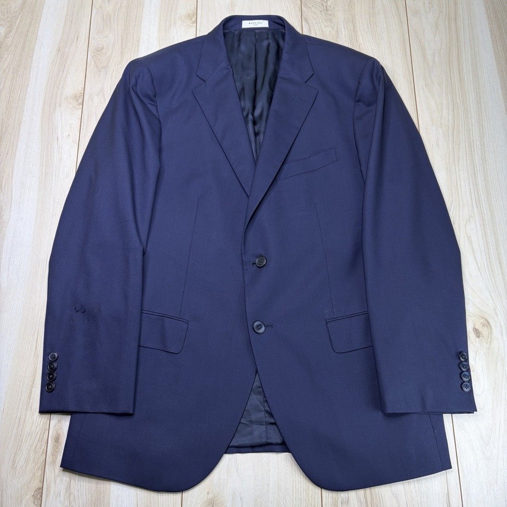 Boglioli Navy Blue Virgin Wool Blazer Men's Size IT 54 (44R) Made in Italy